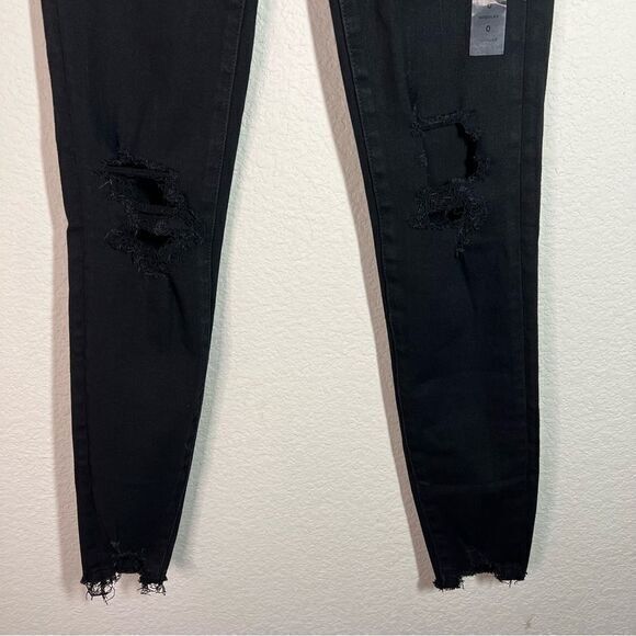 American Eagle Black Fringe Hi-Rise Dream Skinny Jegging Jeans Women's Size 0 - Picture 2 of 9